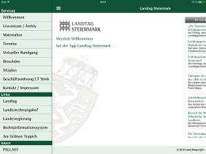 Landtag Steiermark App - Slide Out Menu