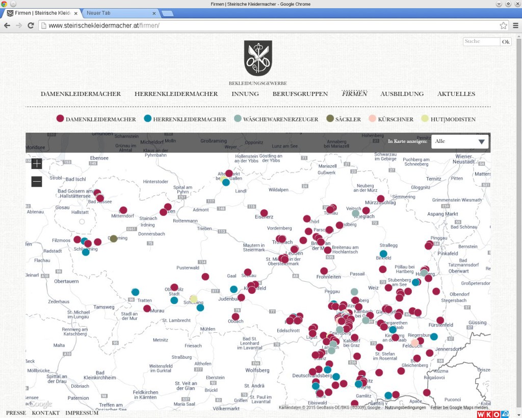 Steirische Kleidermacher: Kartenansicht